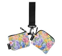 Spring Garden Florals - Tarjeteros para mujer, organizador de tarjetas plano delgado con bolsillo con cremallera para mujeres y hombres, 2 paquetes, Varios colores, 4.13"(L) x 3.5"(W), Accesorio de