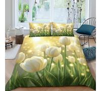 Spring Garden Funda Edredon Juego de Ropa de Cama de 3 Piezas Impresión 3D Cierre de Spring jardín Estilo Funda de Edredón Funda de Almohada a Juego Suave for Adolescentes Super King（260x220cm）