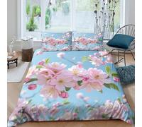 Spring Garden Style Funda de Edredón Juego de Ropa de Cama de 3 Piezas Diseño 3D con Cremallera Spring jardín Estilo Funda Edredon Incluye Funda de Almohada a Juego for niños Super King（260x220cm）