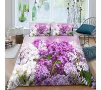 Spring garden style Funda de Edredón Microfibra Suave Juego de 3 Piezas Estampado 3D Spring jardín estilo Funda Edredon con Funda de Almohada Lavables Suave for niños y niñas Super king（260x220cm）