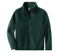 Spring&Gege Chaqueta de forro polar con cremallera completa para niños, Verde, 9-10 Years