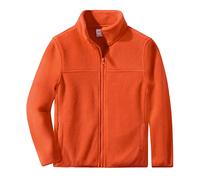 Spring&Gege Chaqueta fleece para niños con cremallera larga, de forro polar, para exterior, naranja, 11-12 años
