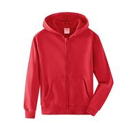 Spring&Gege Niños Niñas Color Sólid Sudadera con Capucha Hoodie Chaqueta con Cremallera de Chándal en Algodón, Borgoña, 3-4 Años