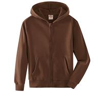 Spring&Gege Niños Niñas Color Sólid Sudadera con Capucha Hoodie Chaqueta con Cremallera de Chándal en Algodón, Marrón, 3-4 Años
