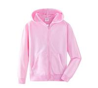 Spring&Gege Niños Niñas Color Sólid Sudadera con Capucha Hoodie Chaqueta con Cremallera de Chándal en Algodón, Rosa, 9-10 Años