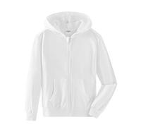 Spring&Gege Niños Niñas Color Sólid Sudadera con Capucha Hoodie Chaqueta con Cremallera de Chándal en Algodón, Blanco, 11-12 Años