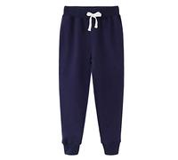 Spring&Gege Pantalones deportivos deportivos de rizo francés con bolsillos para niño, azul marino, 11-12 Años