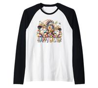 Spring Gnomes with Colorful Easter Egg Decor Happy Easter Camiseta Manga Raglan