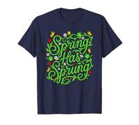 Spring Has Sprung Floral Mano Letras Jardín Flores Arte Camiseta