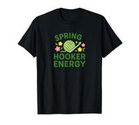 Spring Ho0ker Energy Fresh Maker Vibes Humor juguetón de Ganchillo Camiseta