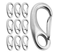 Spring Hook, Egg Shaped Clip, Stainless Steel Quick Release, 1,18 Pulgadas, Sturdy Rust Resistant Design, 10 Piezas Set, for Boats Hiking Camping RVs Water Bottles Use