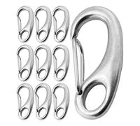 Spring Hook, Snap Clip, Egg Shape, Stainless Steel Build, Quick Released Mechanism, 10 Pieces, Multipurpose Used for Boats, Hiking, Camping, RVs, Water Bottles