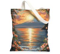 Spring Impatiens - Bolsa de lona para compras, 13 x 15 pulgadas, escena de flores, montaña marina, reutilizable, bolsa de comestibles para mujer, diseño floral de viaje, decoración de regalo