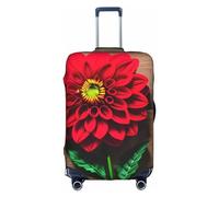 Spring Is In The Air - Funda elegante para equipaje, experiencia de estilo y funcionalidad, perfecta compañera de viaje, Tablero de madera retro flor roja dalia, S