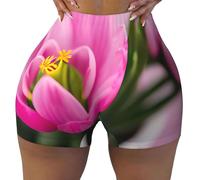 Spring is in The Air - Pantalones cortos de correr con estampado de aire, elásticos de cintura alta, pantalones cortos deportivos suaves para el hogar, Negro, XL