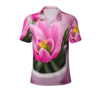 Spring is in The Air Print - Camisas de golf para hombre, polos deportivos, camiseta hawaiana de manga corta que absorbe la humedad, Negro -, XX-Large