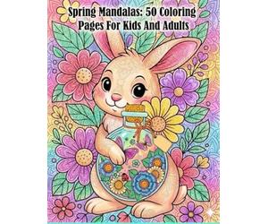 spring mandalas animal coloring book: Mandala Style Spring Coloring Book With 50 large and Easy Drawings for Children and Adults