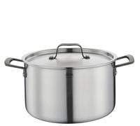 Spring Olla Gourmet de varias capas con tapa de acero inoxidable, apta para horno, con escala interior, diámetro de 24 cm, altura 14 cm, 6,5 litros, color negro