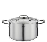 Spring Olla Gourmet de varias capas con tapa de acero inoxidable, apta para horno, con escala interior, diámetro de 20 cm, altura 12 cm, 3,7 litros, color negro