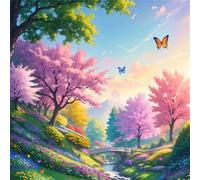 Spring Park Flowers 200 Piece Jigsaw Puzzles for Adults 28x28cm, Adult Jigsaw Puzzles 200 Pieces, Challenging&Brainteasing Puzzle Family Games, Beautiful Decoration Puzzle