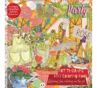 "Spring Party" Mini Coloring Book; Pocket Sized 6x6"; 50 Coloring Pages: 'Art Therapie' Series; Miniature Spring-themed Scenes to Color!