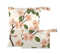 Spring Peach Blossom - Bolsa impermeable para bebé, 2 unidades, artículos esenciales de viaje para bebé, con asas para yoga
