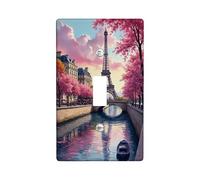 Spring Peach Cherry Blossom - Placa de cubierta para interruptor de luz, cubierta de tomacorriente, vista escénica de París para decoración del hogar, placas de pared termoplásticas, tamaño estándar