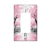 Spring Peach Cherry Blossom - Placa de cubierta para interruptor de luz, estilo parisino, placas de pared termoplásticas, tamaño estándar