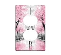 Spring Peach Cherry Blossom - Placa de cubierta para interruptor de luz, estilo parisino, placas de pared termoplásticas, tamaño estándar, salida dúplex individual