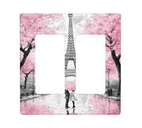 Spring Peach Cherry Blossom - Placa de cubierta para interruptor de luz, estilo parisino, placas de pared termoplásticas, tamaño estándar doble basculante