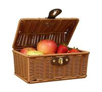 Spring Picnic Basket - Woven Food Carrier, 8x6 Wicker Basket with Lid and Handle, Picnic Bread Baskets For Easter, Holiday, Engagement, Wedding, Thanksgiving, Spring, Summer, Autumn