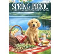Spring Picnic Coloring Book: Cozy Nature Coloring Pages Featuring Peaceful Landscapes, Outdoor Moments, Whimsical Meadow Scenery Illustrations for All Ages Relaxation