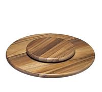Spring Plato Giratorio para Fondue, Madera de Acacia, Plato para Servir Fondue Olla e Ingredientes, rodamiento de Bolas, pie para Estabilidad, Apto para Todos los Spring-Rechauds | Ø 40,5 cm