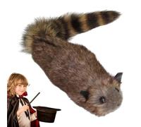 Spring Raccoon Toy, High Simulation Soft Plush Stage Performance, Plush Raccoon Toy, Realistic,Moveable, Stand at Attention, Bite Your Finger, Kiss On The Cheek, Play Dead,Magic Performance Props
