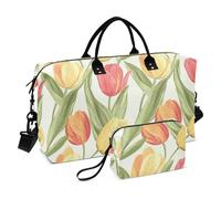 Spring Retro Blooms - Bolsa de transporte grande decorativa para gimnasio, deportes, bolsa de aseo para gimnasio, impermeable, bolsa para mujer