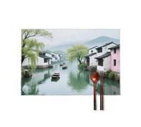 Spring Scenery in The Water Village Placement Mats for Dining Table Place Mats Suitable for Personal Dining Tables Dinner Parties BBQ Weddings