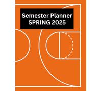 Spring Semester 2025 Planner, 8.5" x 11”, January 1st 2025 to May 31st 2025, one dated page per day with lines ,for all 5 months, 166 pages total, paperback, Sports Themed cover