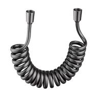 Spring Shower Hose 1.5/2/3/5M Telephone Line - Pipe de agua flexible de poliuretano con ajuste universal G1/2, tubo retráctil para pulverizador de bidé y baño (gris, 300 cm)