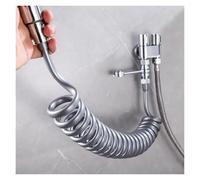 Spring Shower Hose 1.5/2/3/5M - Tubo pulverizador de bidé retráctil antitorsión, tubo de agua en espiral elástico con G1/2, ajuste universal para inodoro y baño (negro, 1,5 m)