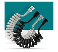 Spring Shower Hose 1.5-5M Retractable - Flexible Spiral Water Pipe for Shower Head & Toilet Bidet, Expandable Plumbing Tube with G1/2 Universal Fit(Dark Grey, 1,5 m)