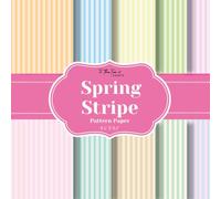 Spring Stripe Pattern Paper: 20 Unique Double-Sided Pattern Sheets for Scrapbooking, Card Making, Junk Journals, Origami, and Other Cut and Create Paper