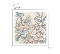 Spring Time: A Relaxing Coloring Book with Birds and Flowers