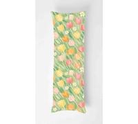 Spring Tulips Body Pillow Case Cover 50x135cm, Long Backrest Cushion Pillow Protector with Zipper, Decorative Bedding Pillowcase, Soft Body Pillow Cover for Couch Bedroom Grass