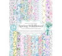 Spring Wildflower Scrapbook Paper: 24 Double-Sided Watercolor Floral Patterns | Bright Pastel Flowers, Leaves & Meadow Designs | 8.5 x 11 Craft Paper for Journals, Cards & DIY Crafts