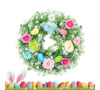 Spring Wreath - Colorful Eggs Flowers Garland Sign, 13.78inch Artificial Farmhouse Easter Wreath | For Home Indoor Outdoor Porch Window Wall Holiday Wedding Party Valentines Festival Celebrations