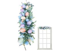 Spring Wreath | Colorful Eggs Wreath Holiday Home Wall Decor - 60Cm/23.6Inch Farmhouse Rustic Eucalyptus Leaves Seasonal Garland for Spring Easter Day