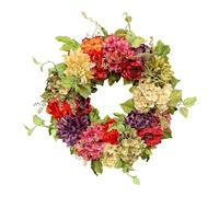Spring Wreath - Silk Material Artificial Flower Garland | Summer Front Door Hanging Decor For Farmhouse Easter Holiday | For Party Garage House Fireplace Kitchen Outdoor Porch Wedding Use