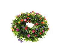 Spring Wreaths for Front Door, Seasonal Decor Farmhouse Style Wreath, 40x40 CM Artificial Floral Wreath Perfect for Easter Decoration, Multi-color