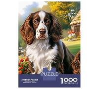 Springer Rompecabezas Dos Perros Entre Flores Cartón Reciclado 1000 Piezas, Alivio Estrés, Regalo Familiar Personalizado, Decoración Pared, Ocio Hogar 70x50cm/1000pcs