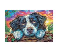 Springer Spaniel inglés Puzzles 1000 Piezas Desafío Nivel Difícil Tiempo Feliz Rompecabezas para Adultos Aliviar Estrés Decoración Hogar DIY Moderno Portátil 1000 PCS